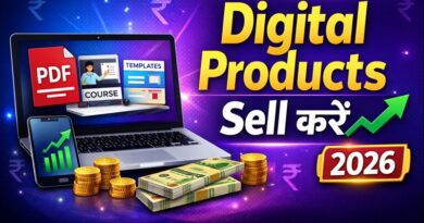 डिजिटल प्रोडक्ट्स ऑनलाइन कैसे बेचें 2026 – eBook, Course और Templates Selling Guide