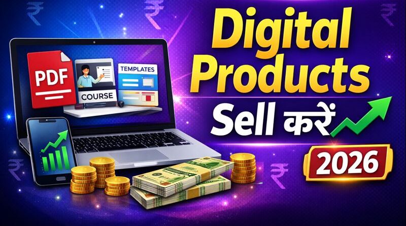 डिजिटल प्रोडक्ट्स ऑनलाइन कैसे बेचें 2026 – eBook, Course और Templates Selling Guide