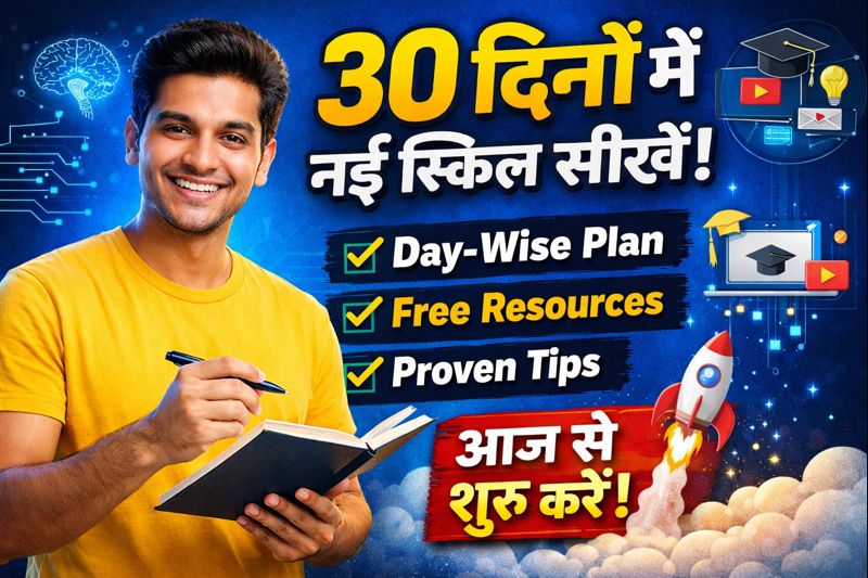 30 рджрд┐рдиреЛрдВ рдореЗрдВ рдирдИ рд╕реНрдХрд┐рд▓ рд╕реАрдЦрдиреЗ рдХрд╛ рдкреВрд░рд╛ рдкреНрд▓рд╛рди тАУ day wise plan, free resources рдФрд░ proven tips