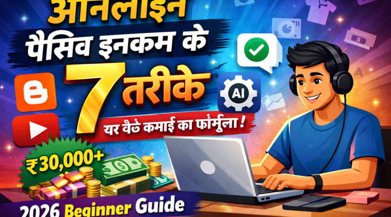 ऑनलाइन पैसिव इनकम के 7 तरीके 2026 – घर बैठे कमाई beginner guide thumbnail